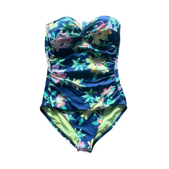 NEW Tommy Bahama Sun Lilies Twist Bandeau One-Piece Swimsuit Size 12 - Picture 6 of 6